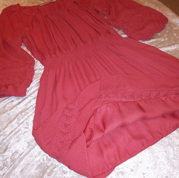 Chelsea & Violet Vintage Coral Dress with Crochet - Picture 8 of 10